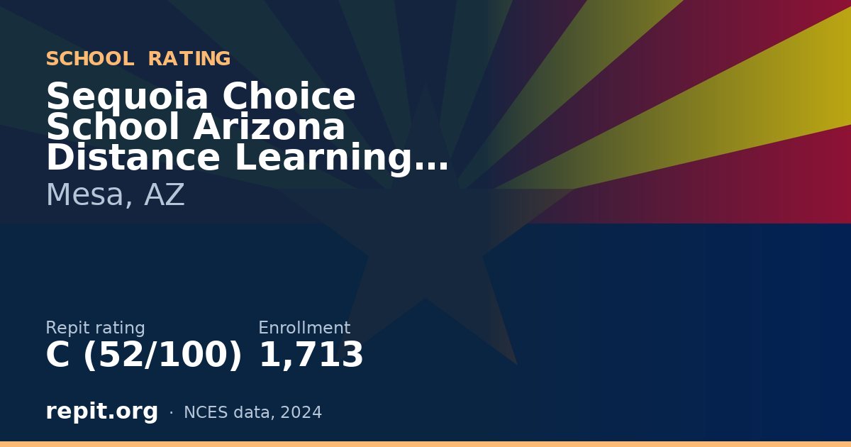 Sequoia Choice School Arizona Distance Learning School, Mesa, AZ — Repit school rating C (52/100)