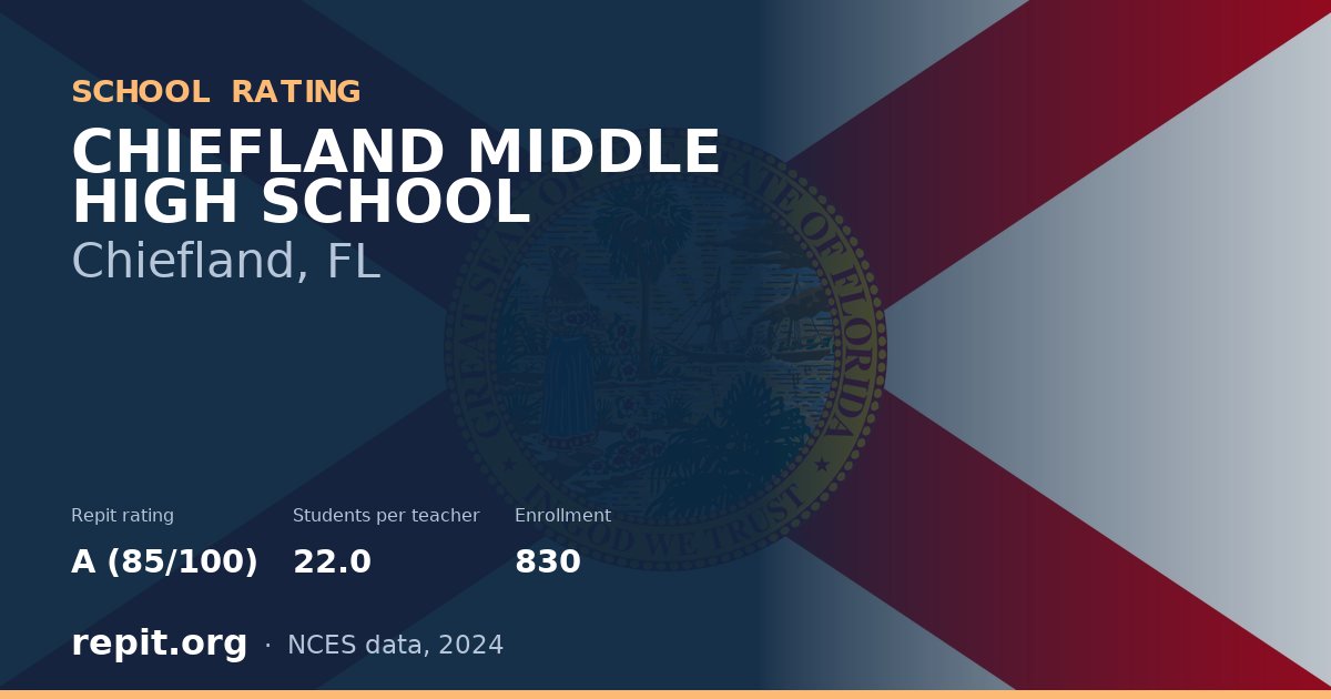 CHIEFLAND MIDDLE HIGH SCHOOL, Chiefland, FL — Repit school rating A (85/100)