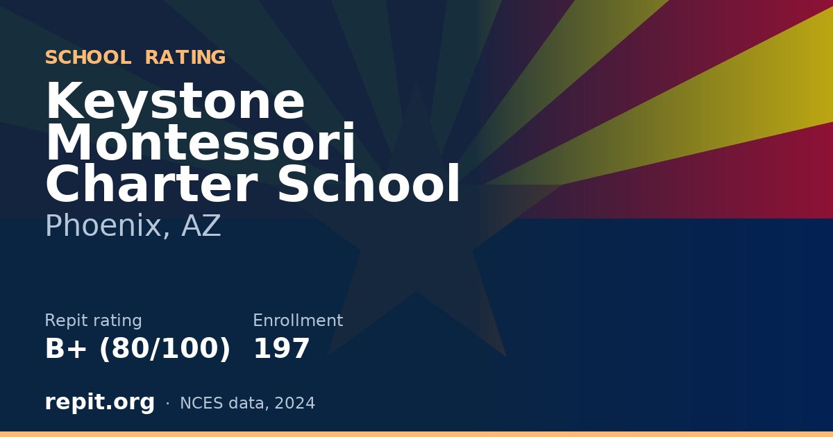 Keystone Montessori Charter School, Phoenix, AZ — Repit school rating B+ (80/100)