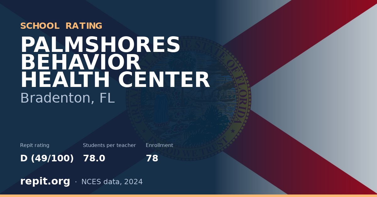 PALMSHORES BEHAVIOR HEALTH CENTER, Bradenton, FL — Repit school rating D (49/100)