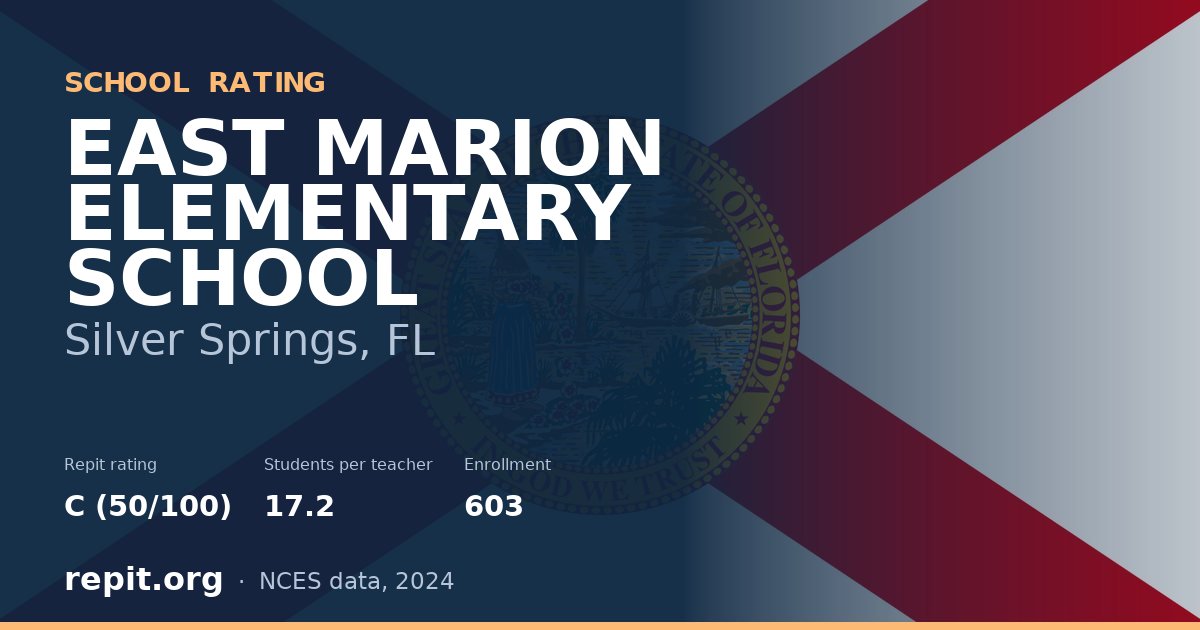 EAST MARION ELEMENTARY SCHOOL, Silver Springs, FL — Repit school rating C (50/100)