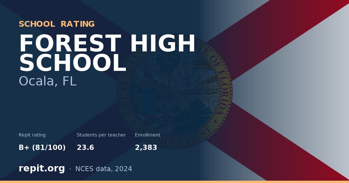 FOREST HIGH SCHOOL, Ocala, FL — Repit school rating B+ (81/100)