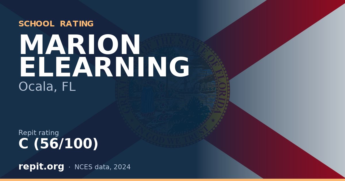 MARION ELEARNING, Ocala, FL — Repit school rating C (56/100)