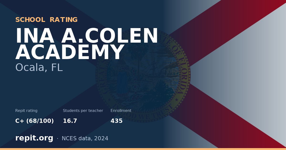 INA A.COLEN ACADEMY, Ocala, FL — Repit school rating C+ (68/100)