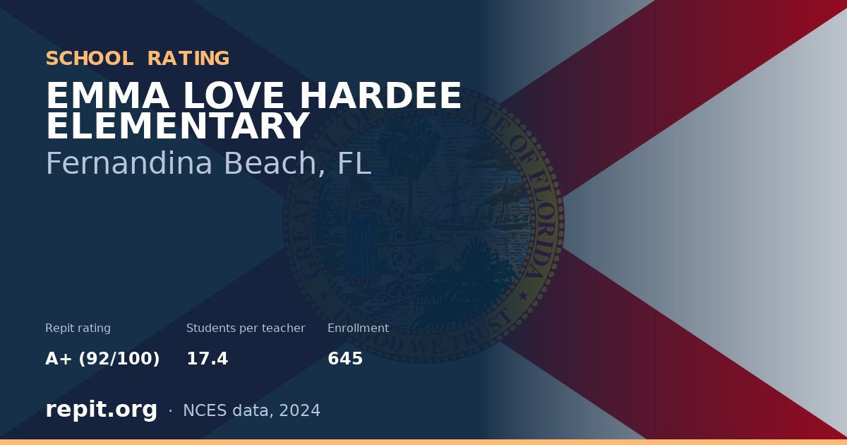 EMMA LOVE HARDEE ELEMENTARY, Fernandina Beach, FL — Repit school rating A+ (92/100)