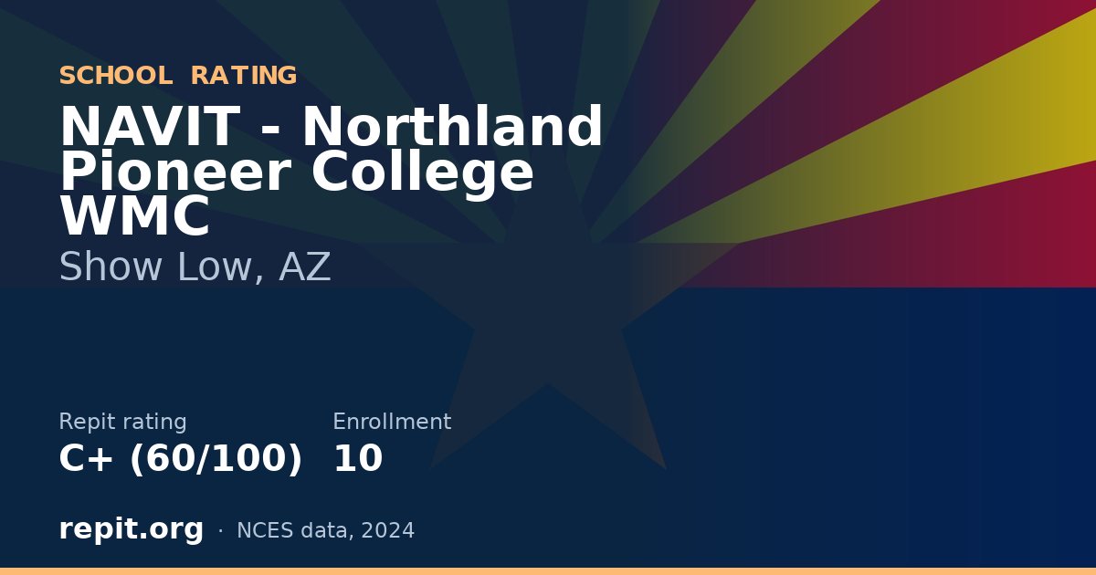 NAVIT - Northland Pioneer College WMC, Show Low, AZ — Repit school rating C+ (60/100)