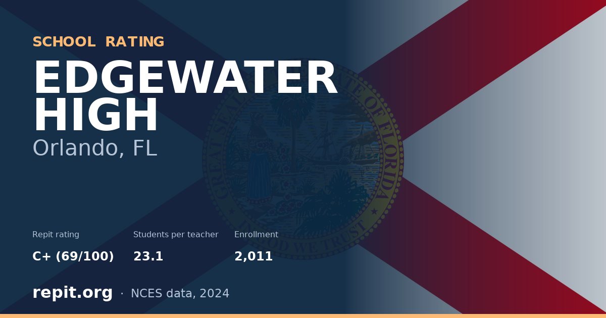 EDGEWATER HIGH, Orlando, FL — Repit school rating C+ (69/100)