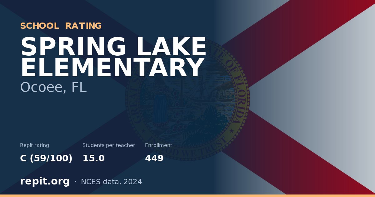SPRING LAKE ELEMENTARY, Ocoee, FL — Repit school rating C (59/100)