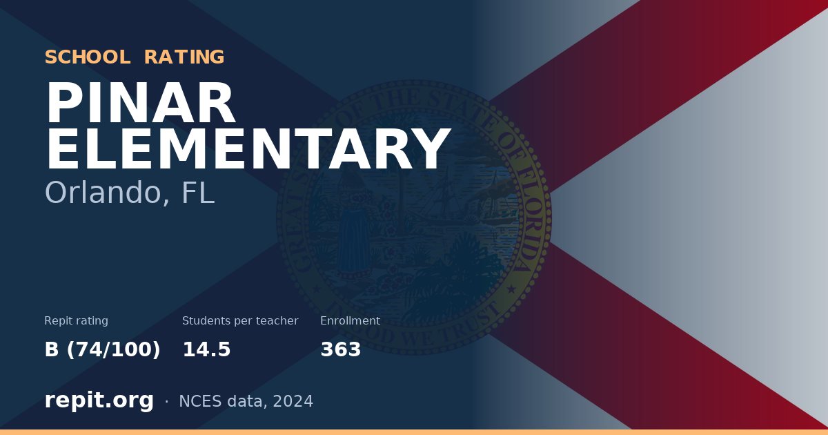 PINAR ELEMENTARY, Orlando, FL — Repit school rating B (74/100)