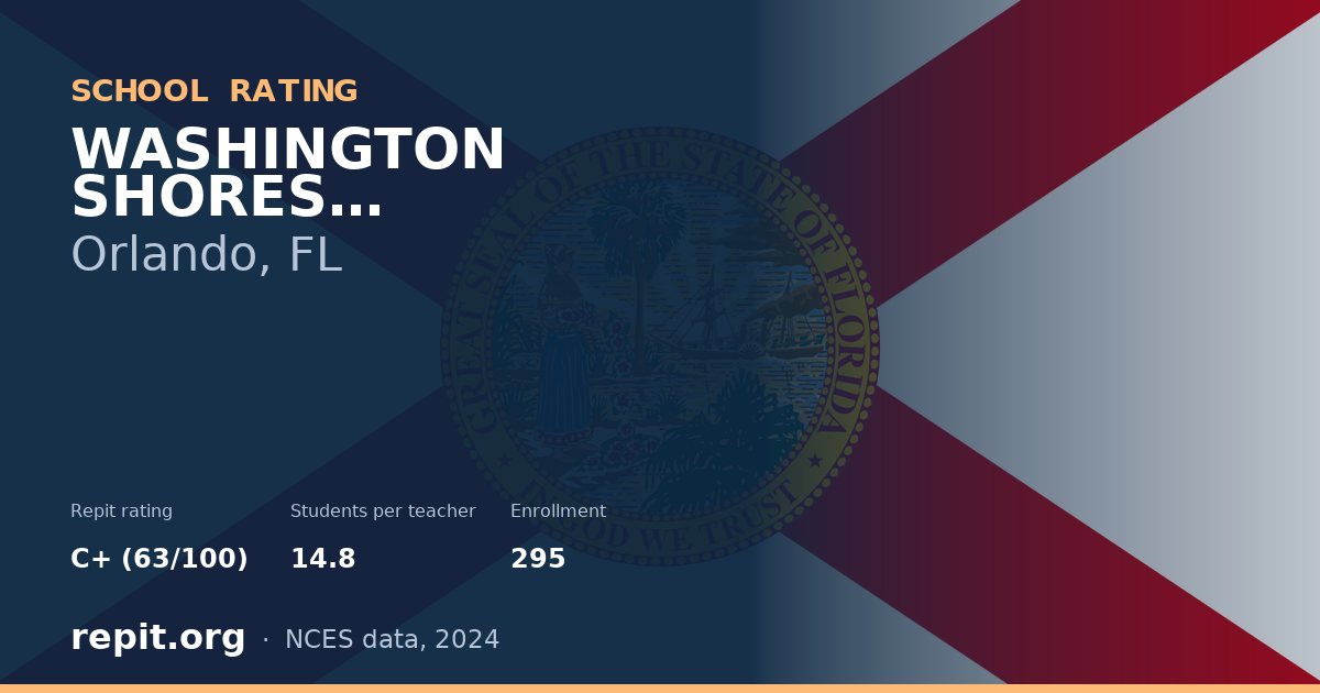 WASHINGTON SHORES ELEMENTARY, Orlando, FL — Repit school rating C+ (63/100)
