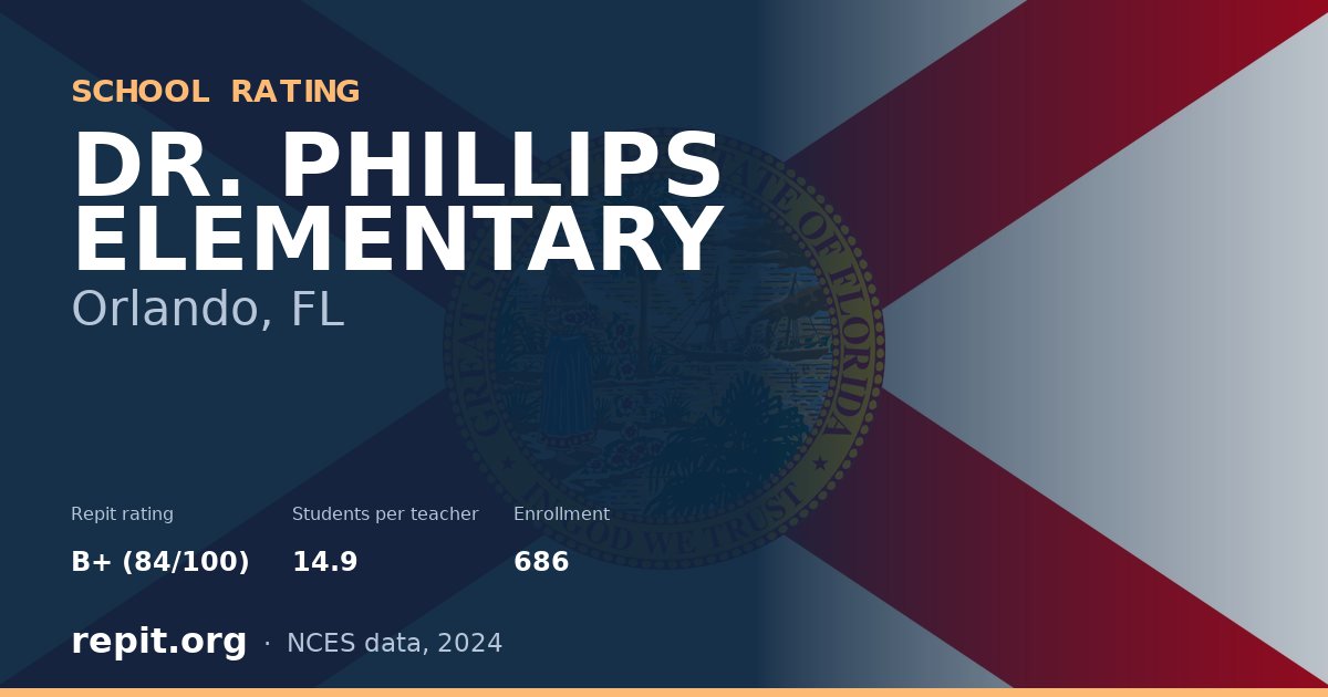 DR. PHILLIPS ELEMENTARY, Orlando, FL — Repit school rating B+ (84/100)