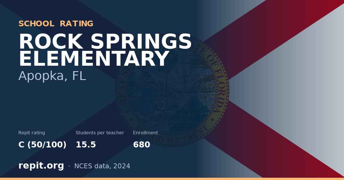 ROCK SPRINGS ELEMENTARY, Apopka, FL — Repit school rating C (50/100)