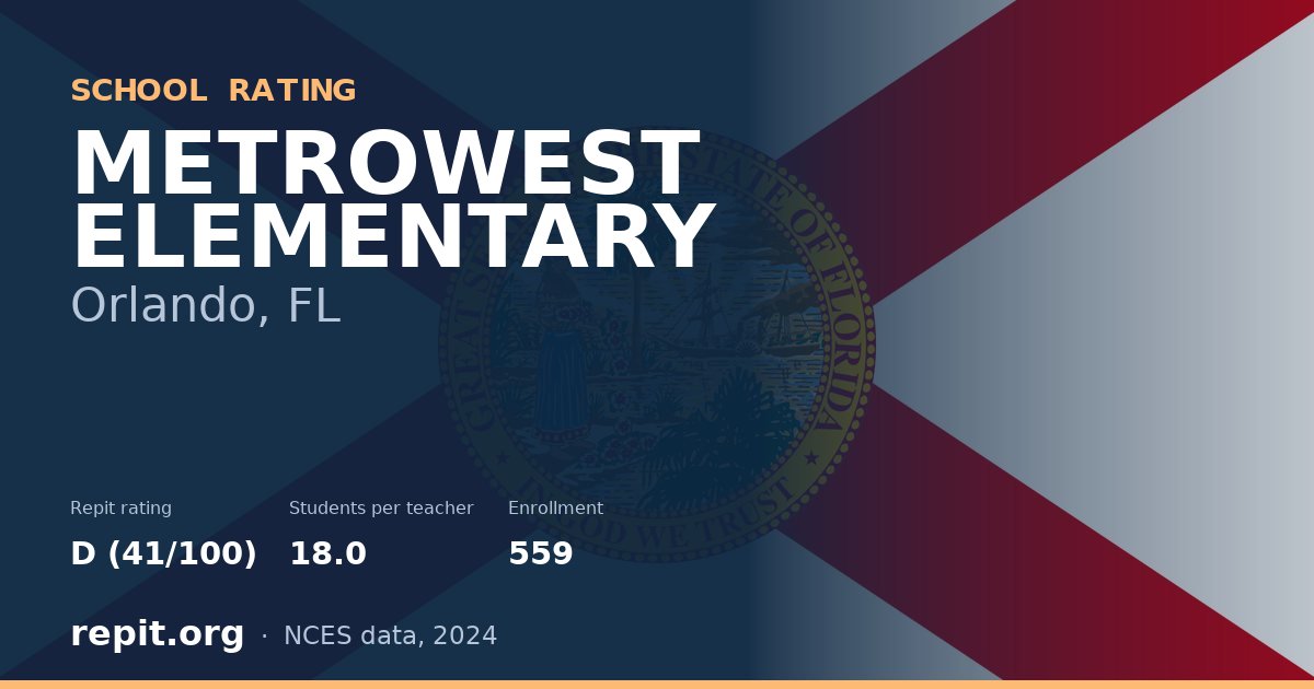 METROWEST ELEMENTARY, Orlando, FL — Repit school rating D (41/100)