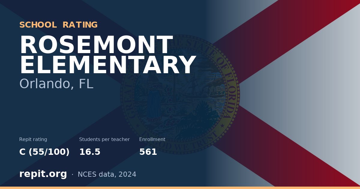 ROSEMONT ELEMENTARY, Orlando, FL — Repit school rating C (55/100)