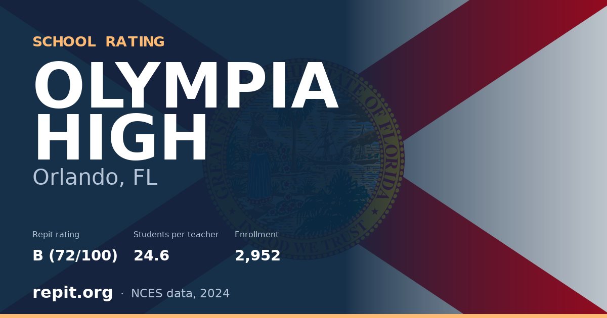 OLYMPIA HIGH, Orlando, FL — Repit school rating B (72/100)