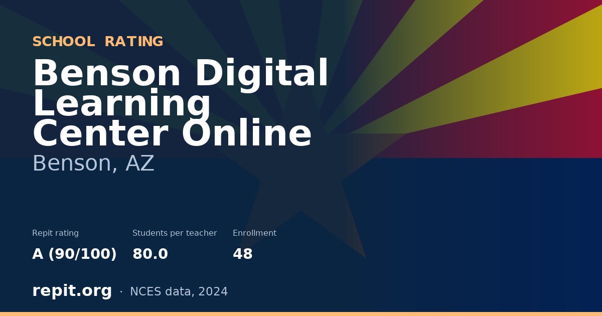 Benson Digital Learning Center Online, Benson, AZ — Repit school rating A (90/100)