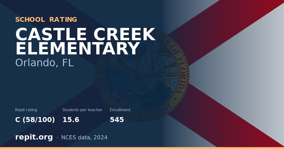 CASTLE CREEK ELEMENTARY, Orlando, FL — Repit school rating C (58/100)