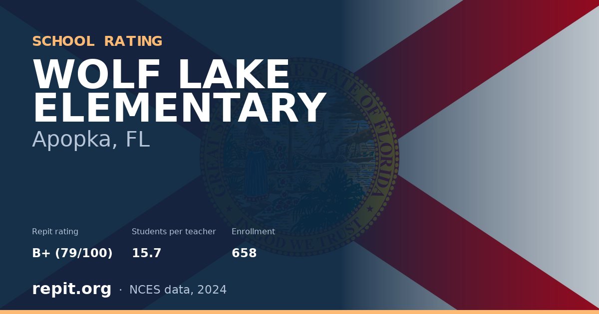 WOLF LAKE ELEMENTARY, Apopka, FL — Repit school rating B+ (79/100)