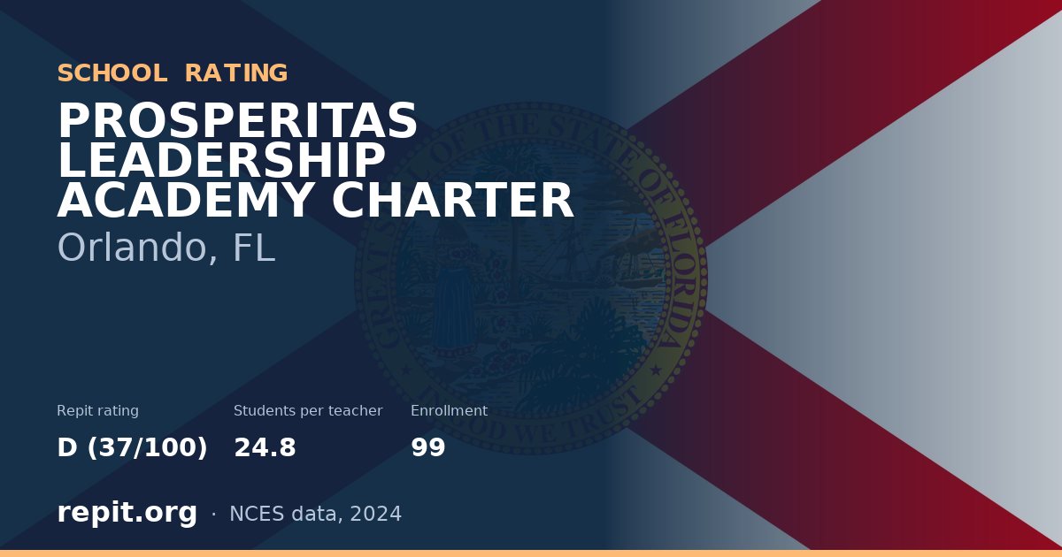 PROSPERITAS LEADERSHIP ACADEMY CHARTER, Orlando, FL — Repit school rating D (37/100)