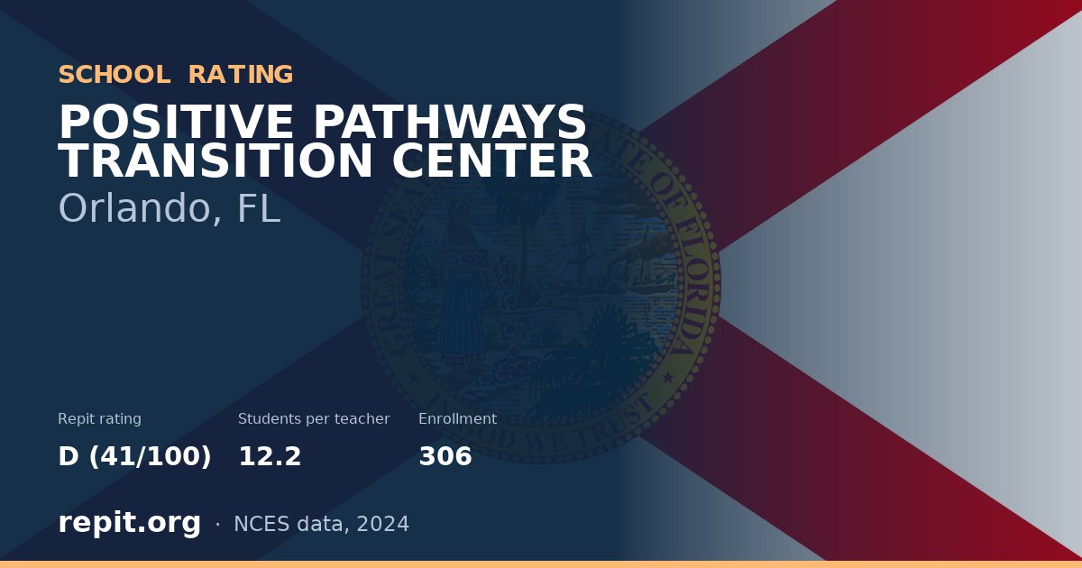 POSITIVE PATHWAYS TRANSITION CENTER, Orlando, FL — Repit school rating D (41/100)