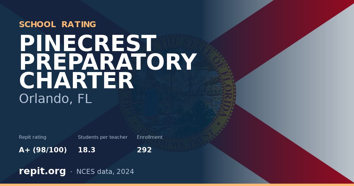 PINECREST PREPARATORY CHARTER, Orlando, FL — Repit school rating A+ (98/100)