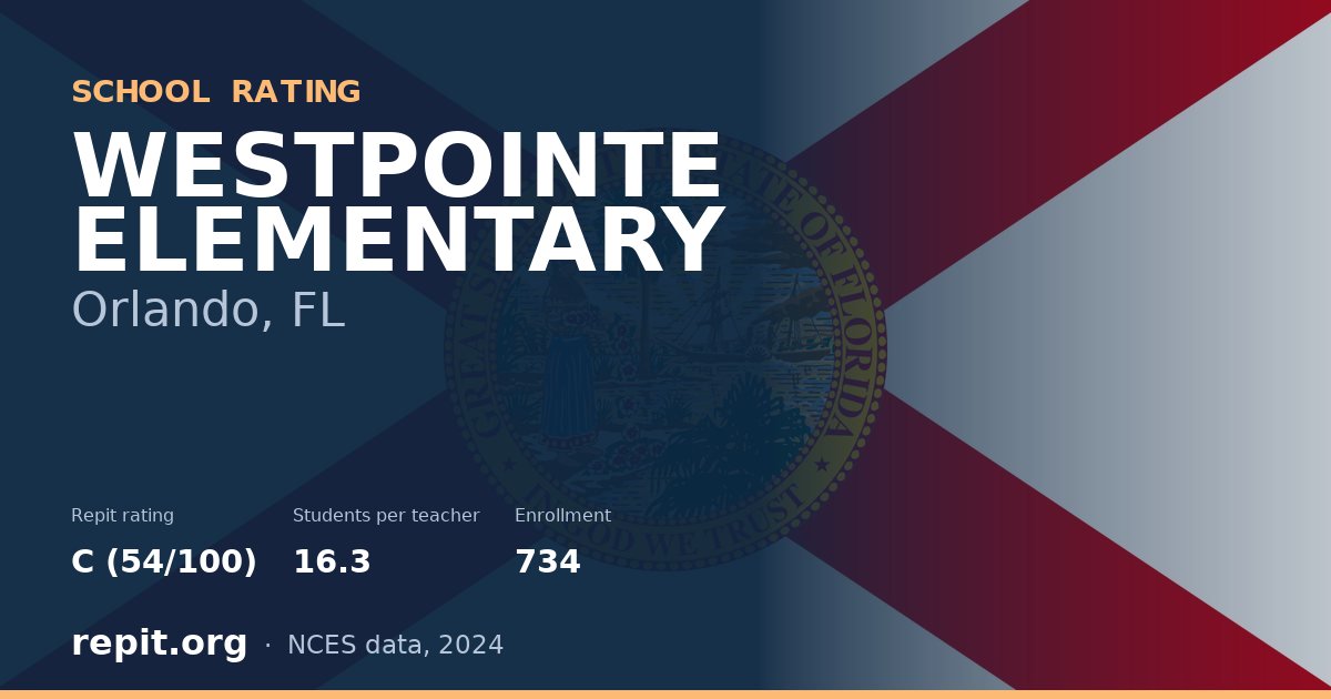 WESTPOINTE ELEMENTARY, Orlando, FL — Repit school rating C (54/100)