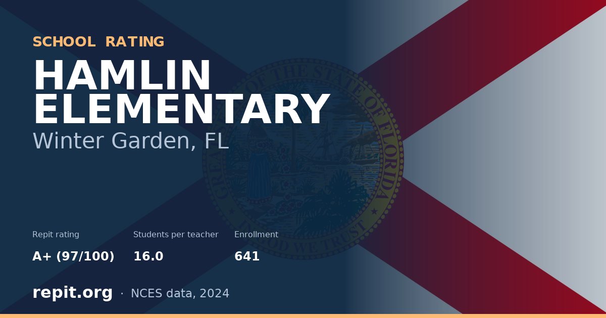 HAMLIN ELEMENTARY, Winter Garden, FL — Repit school rating A+ (97/100)