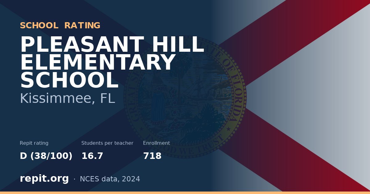 PLEASANT HILL ELEMENTARY SCHOOL, Kissimmee, FL — Repit school rating D (38/100)