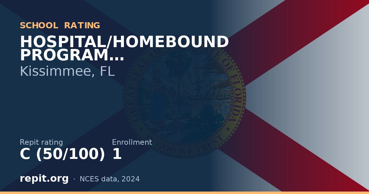 HOSPITAL/HOMEBOUND PROGRAM, Kissimmee, FL — Repit school rating C (50/100)