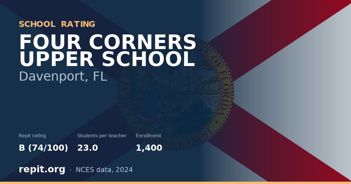 FOUR CORNERS UPPER SCHOOL, Davenport, FL — Repit school rating B (74/100)
