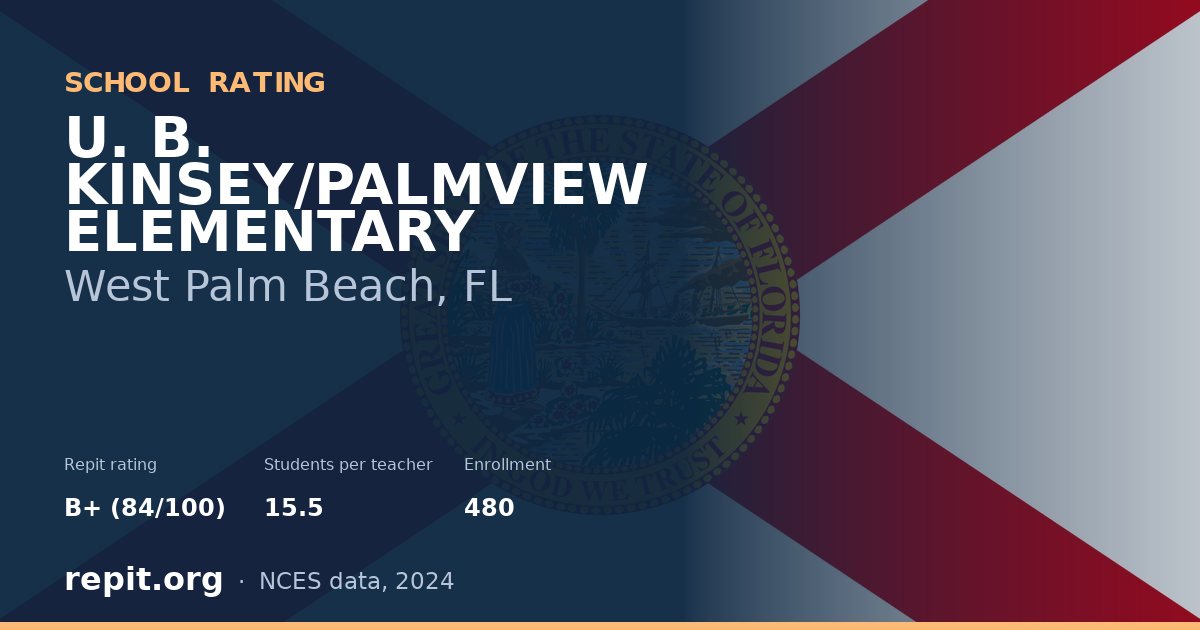 U. B. KINSEY/PALMVIEW ELEMENTARY, West Palm Beach, FL — Repit school rating B+ (84/100)