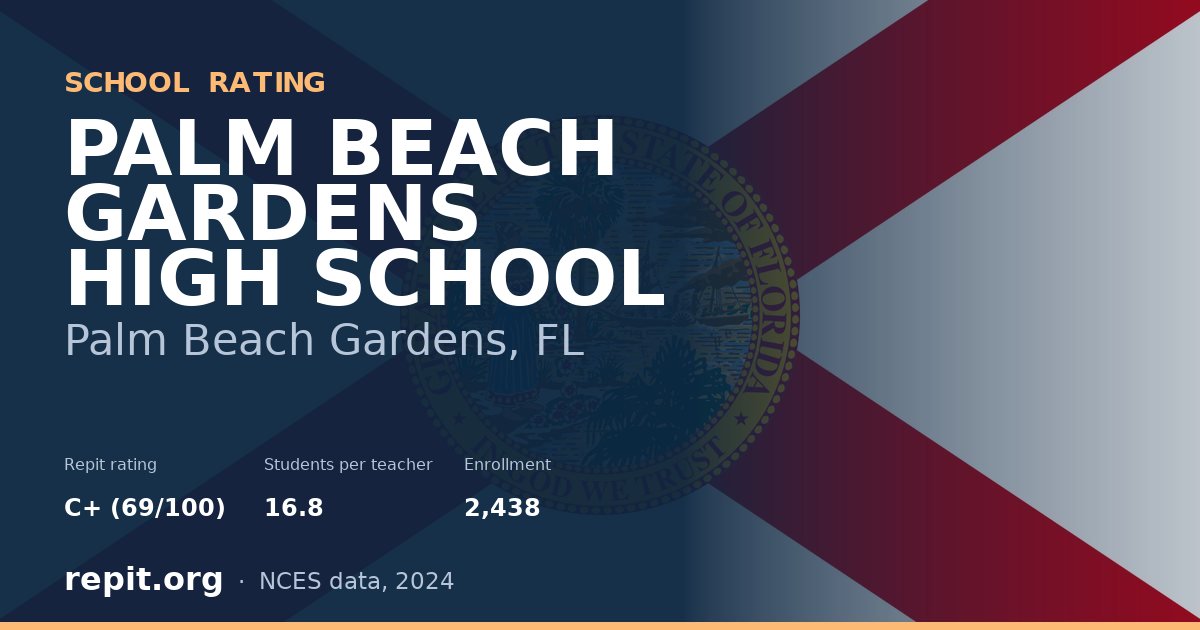 PALM BEACH GARDENS HIGH SCHOOL, Palm Beach Gardens, FL — Repit school rating C+ (69/100)