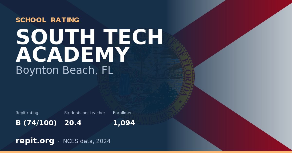 SOUTH TECH ACADEMY, Boynton Beach, FL — Repit school rating B (74/100)
