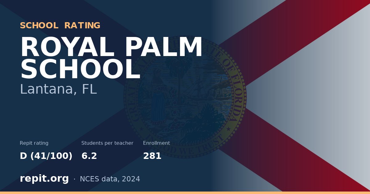 ROYAL PALM SCHOOL, Lantana, FL — Repit school rating D (41/100)