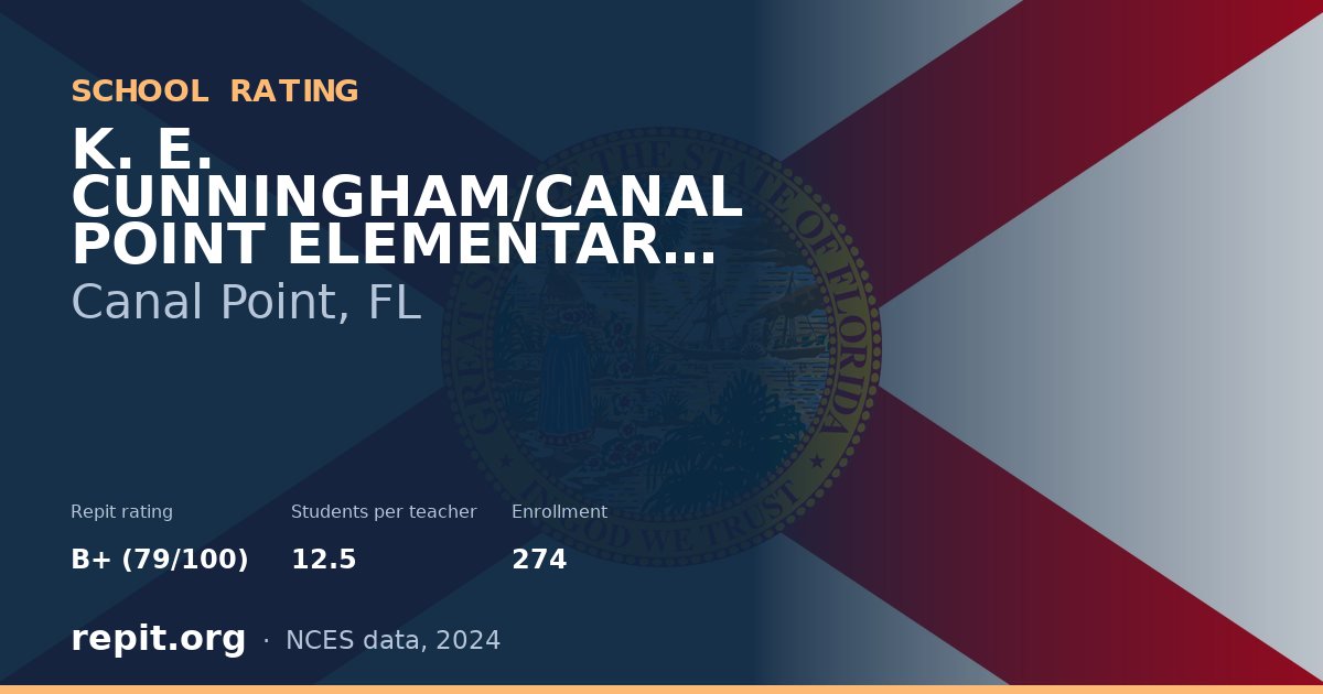 K. E. CUNNINGHAM/CANAL POINT ELEMENTARY, Canal Point, FL — Repit school rating B+ (79/100)