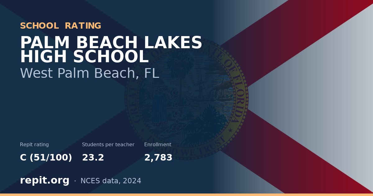 PALM BEACH LAKES HIGH SCHOOL, West Palm Beach, FL — Repit school rating C (51/100)