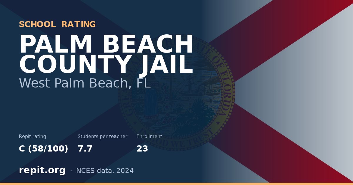 PALM BEACH COUNTY JAIL, West Palm Beach, FL — Repit school rating C (58/100)