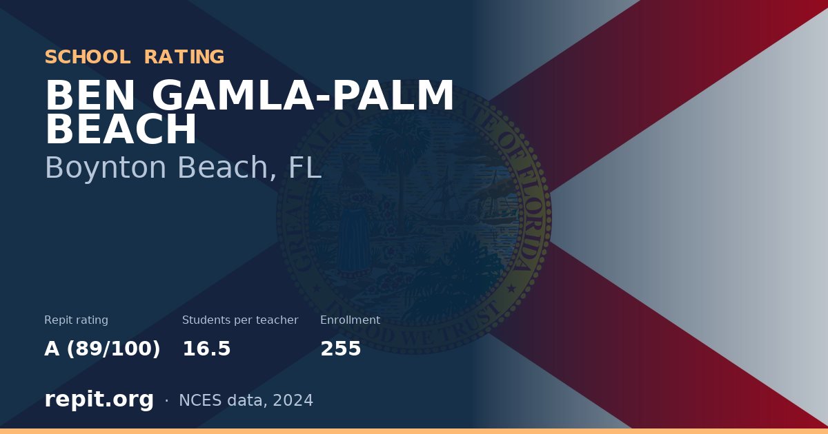 BEN GAMLA-PALM BEACH, Boynton Beach, FL — Repit school rating A (89/100)