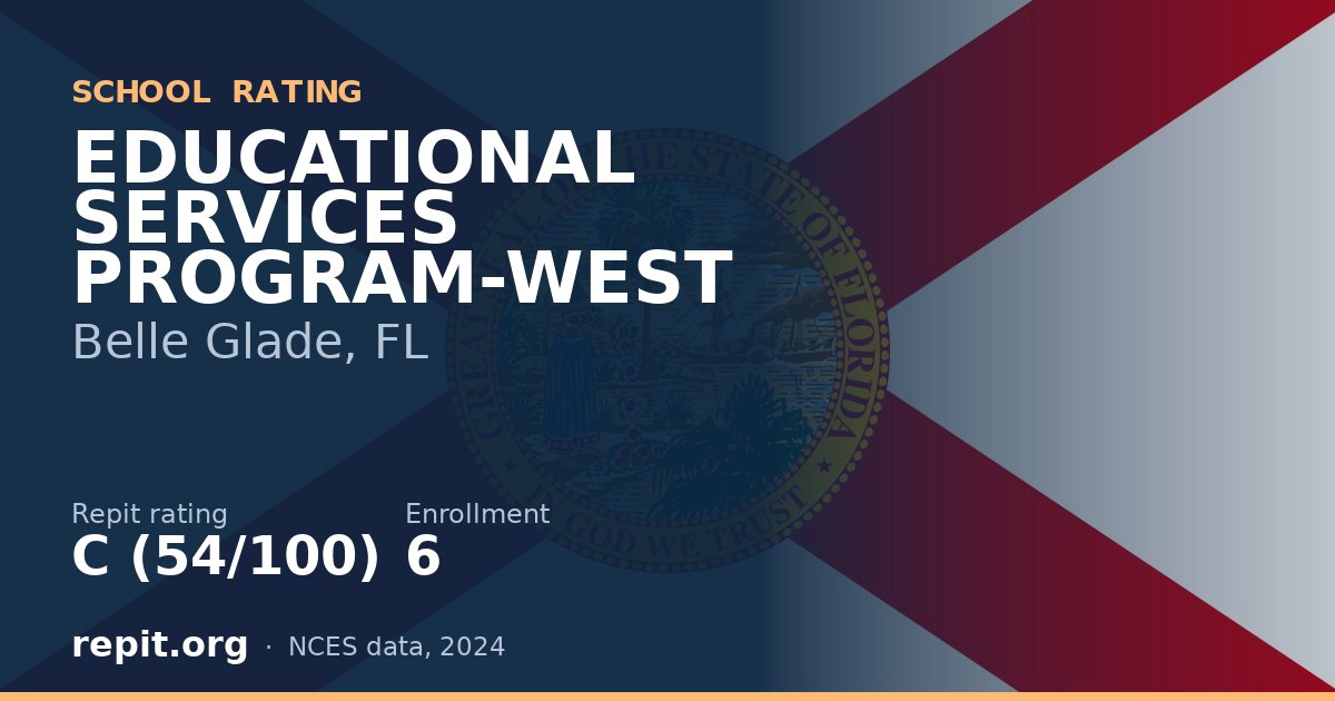 EDUCATIONAL SERVICES PROGRAM-WEST, Belle Glade, FL — Repit school rating C (54/100)