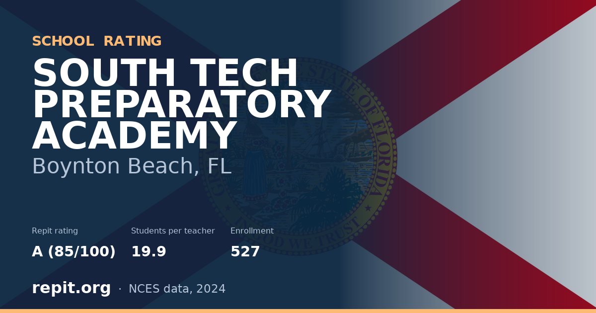 SOUTH TECH PREPARATORY ACADEMY, Boynton Beach, FL — Repit school rating A (85/100)