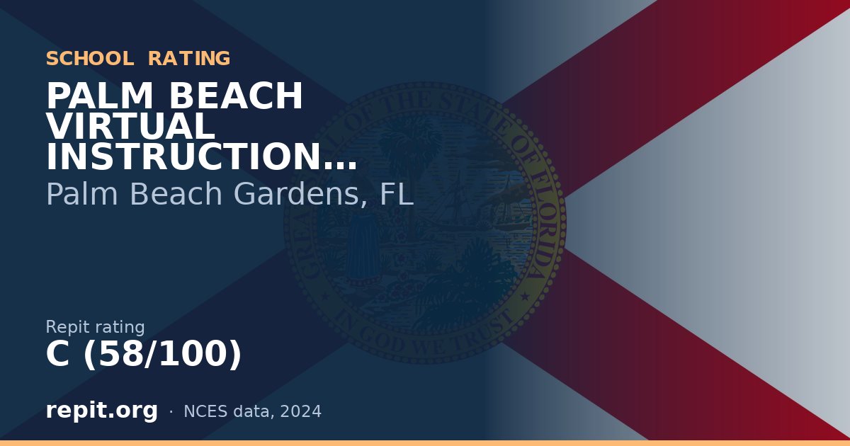 PALM BEACH VIRTUAL INSTRUCTION (COURSE OFFERINGS), Palm Beach Gardens, FL — Repit school rating C (58/100)
