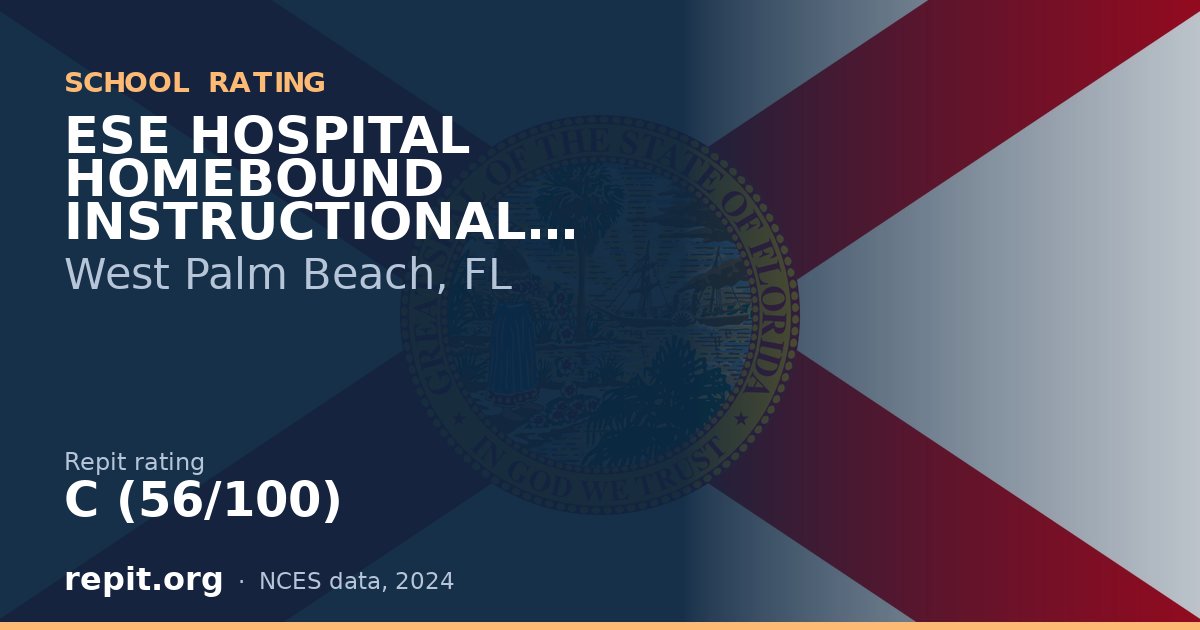 ESE HOSPITAL HOMEBOUND INSTRUCTIONAL SERVICES, West Palm Beach, FL — Repit school rating C (56/100)