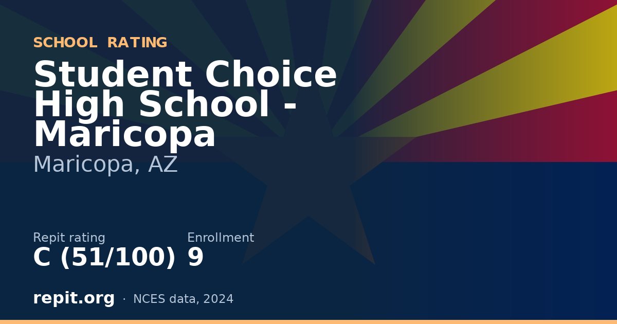 Student Choice High School - Maricopa, Maricopa, AZ — Repit school rating C (51/100)