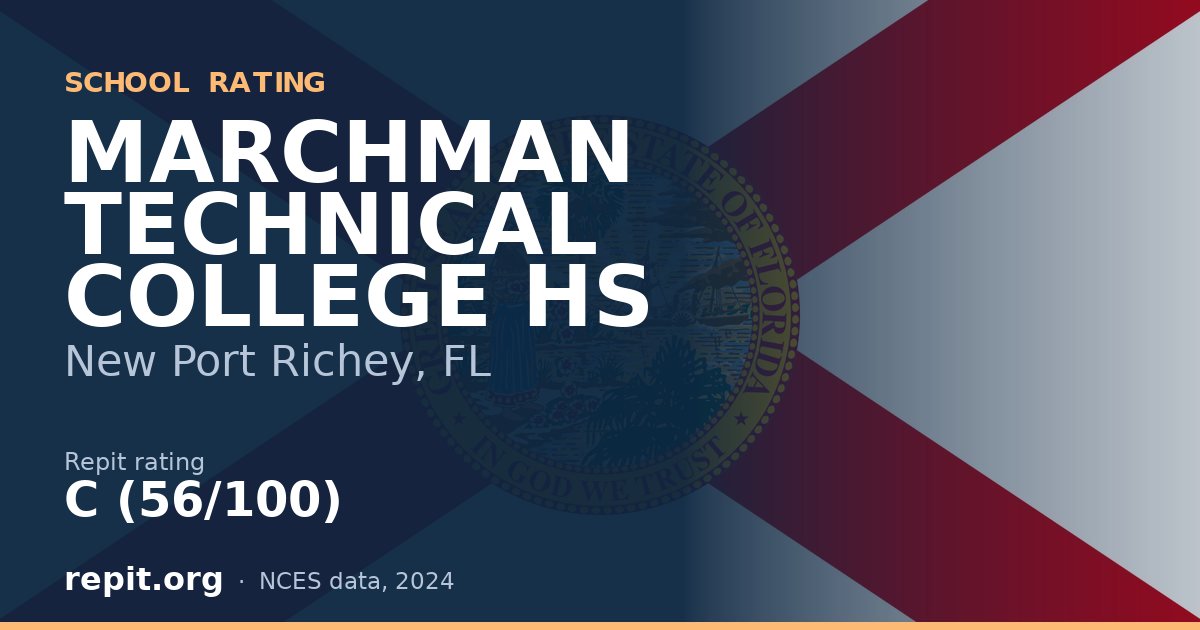 MARCHMAN TECHNICAL COLLEGE HS, New Port Richey, FL — Repit school rating C (56/100)