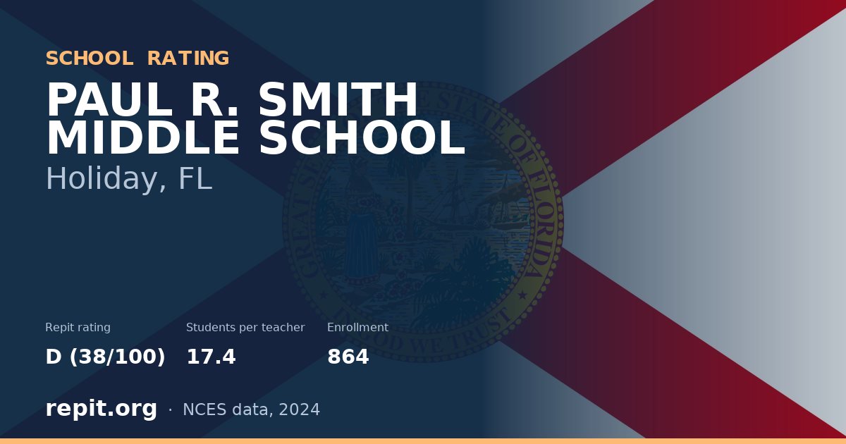 PAUL R. SMITH MIDDLE SCHOOL, Holiday, FL — Repit school rating D (38/100)