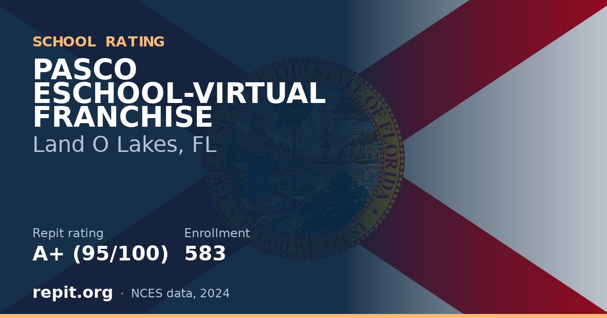 PASCO ESCHOOL-VIRTUAL FRANCHISE, Land O Lakes, FL — Repit school rating A+ (95/100)