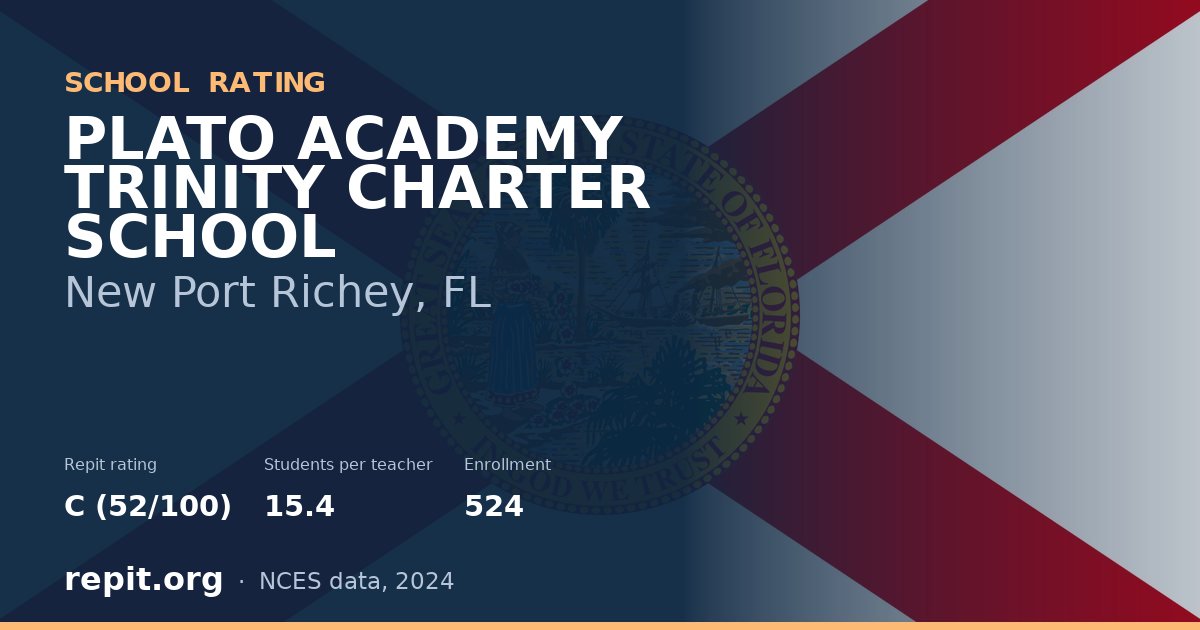 PLATO ACADEMY TRINITY CHARTER SCHOOL, New Port Richey, FL — Repit school rating C (52/100)