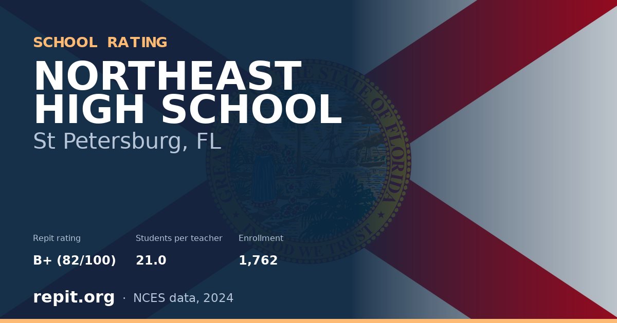 NORTHEAST HIGH SCHOOL, St Petersburg, FL — Repit school rating B+ (82/100)