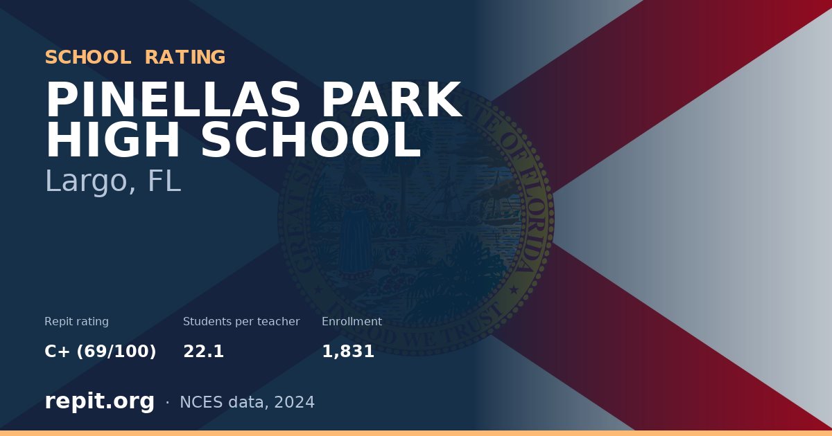 PINELLAS PARK HIGH SCHOOL, Largo, FL — Repit school rating C+ (69/100)