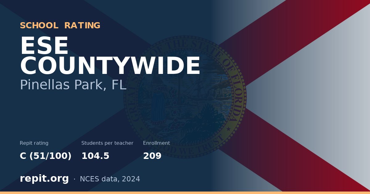 ESE COUNTYWIDE, Pinellas Park, FL — Repit school rating C (51/100)
